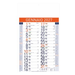 Light - Calendario Olandese Da Parete cm 28,8x47